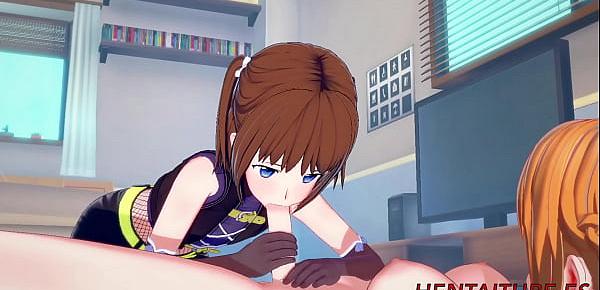  Sword Art Online Hentai Futanari - Asuna Futanari & Ronye Handjob, blowjob, boobjob and fucked with multiple cums 12